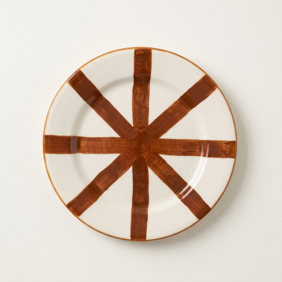 Modern Brown Stripes Ceramic Plate