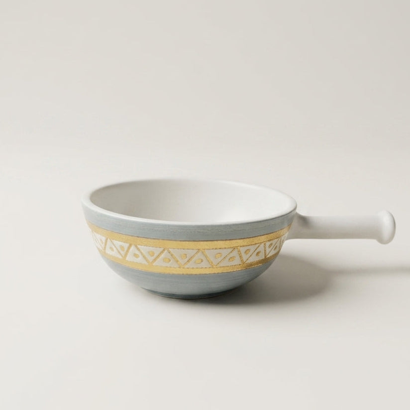 Geometric Skillet Dish With Gold