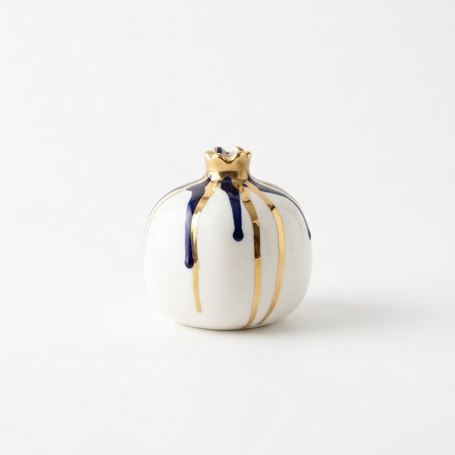 Large Pomegranate With Splatter Gold