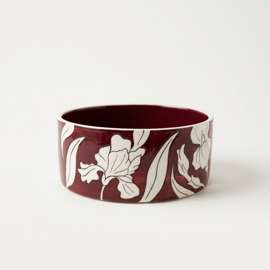 Small Burgundy Iris Bowl