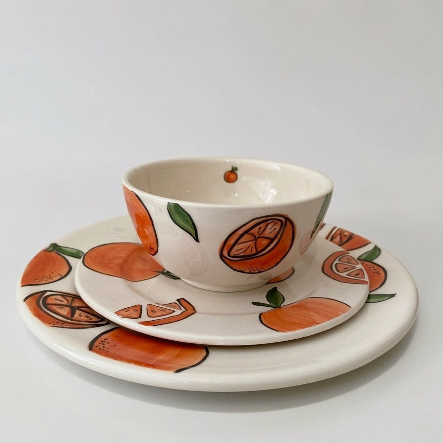 Set Of 3 Orange Design