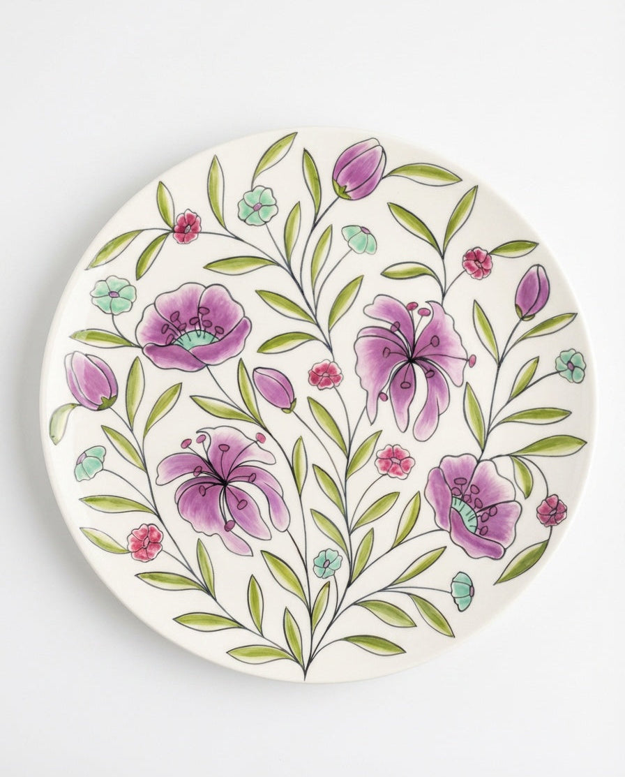 Large Decorative Thick Spring Flower Plate