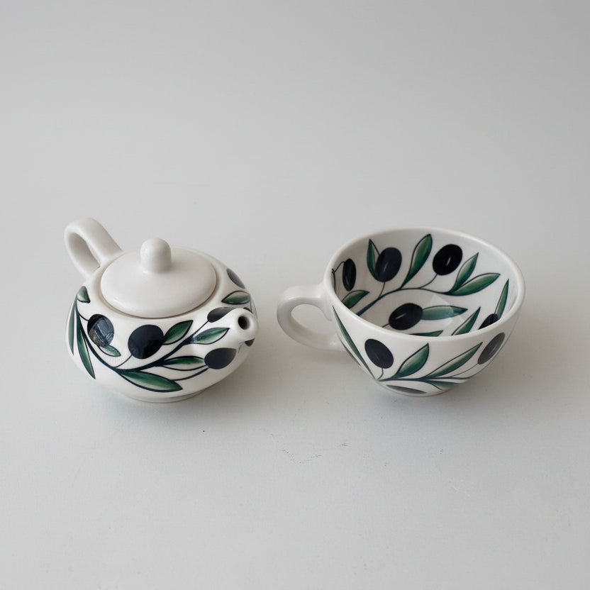 Olive Teapot & Cup Set