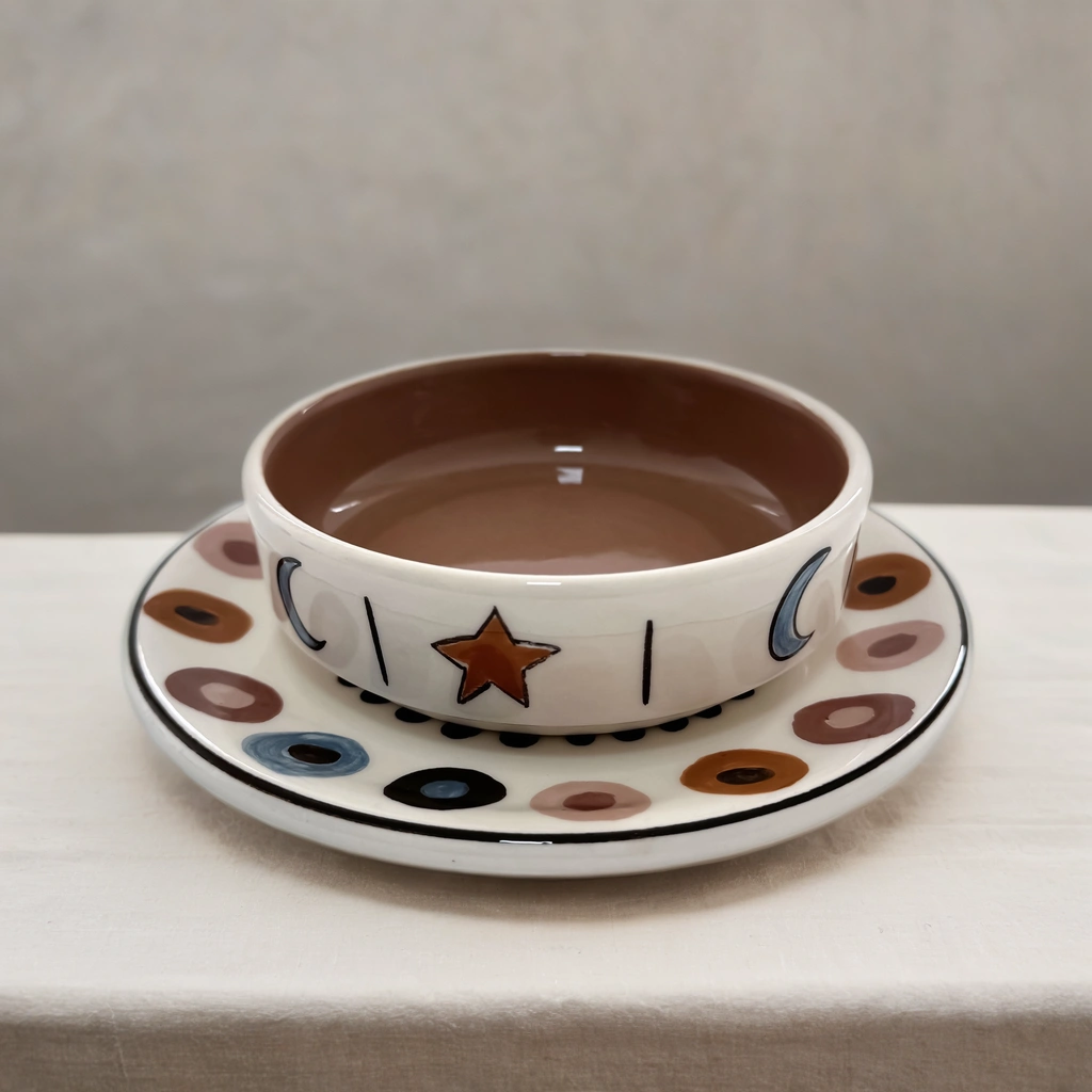 2 Piece Star & Moon Mini Ramadan Dish with Plate