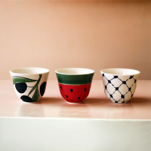 فناجين قهوة سادة التراثية الفلسطينية