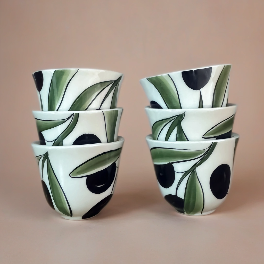 فناجين قهوة سادة التراثية الفلسطينية