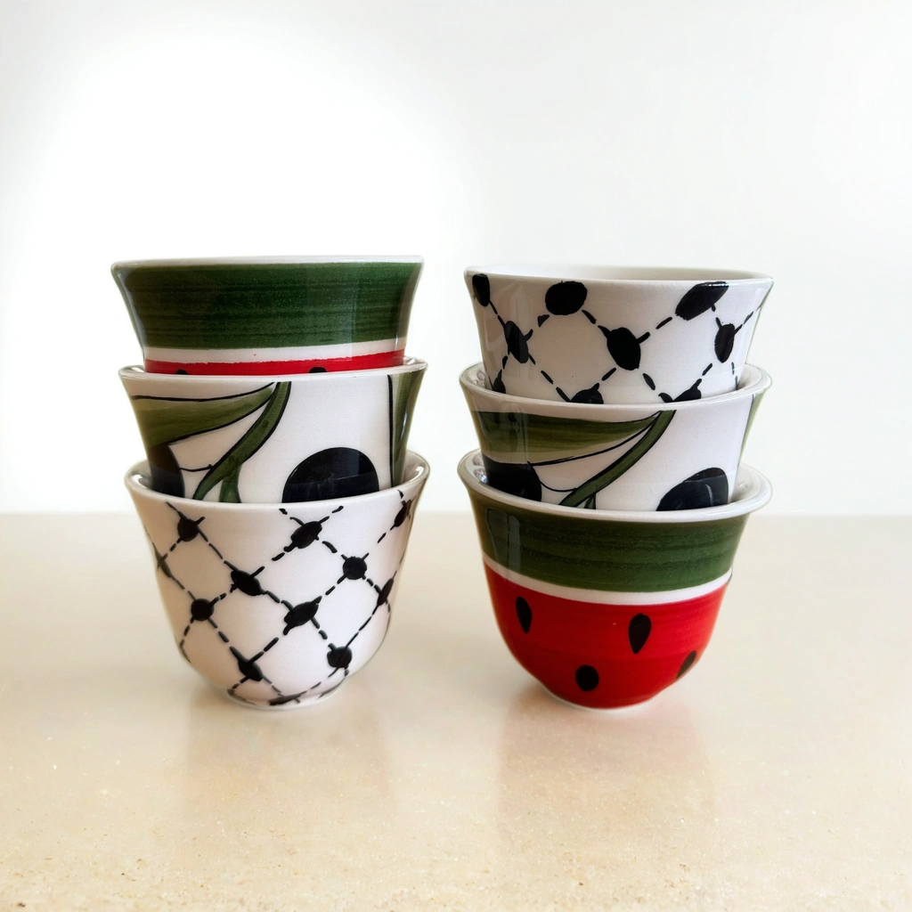 فناجين قهوة سادة التراثية الفلسطينية