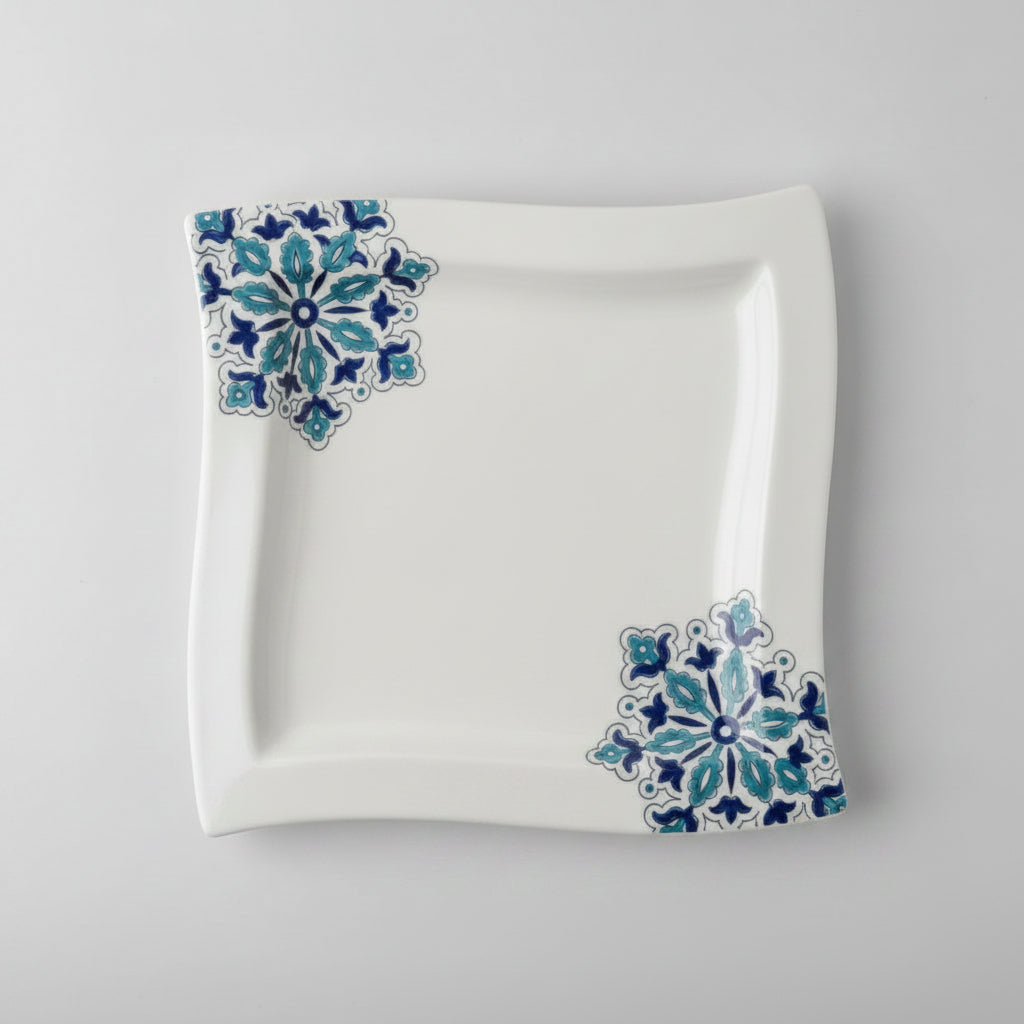 Wavy Square Iznik Plate