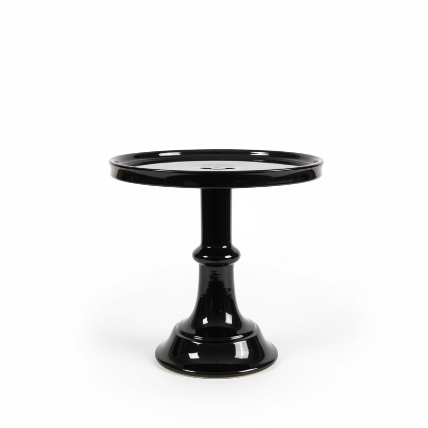 Ceramic Pedestal Cake Stand In Black