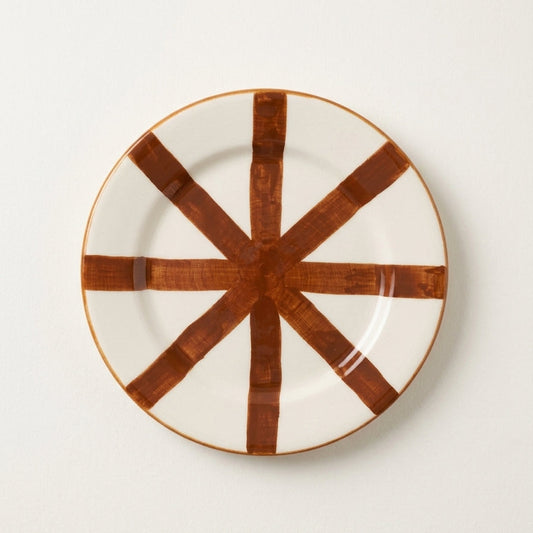 Modern Brown Stripes Ceramic Plate