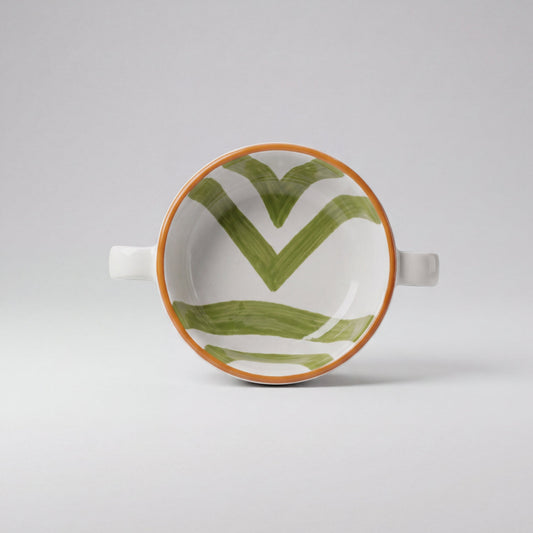 Modern Ceramic Bowl With Stripes