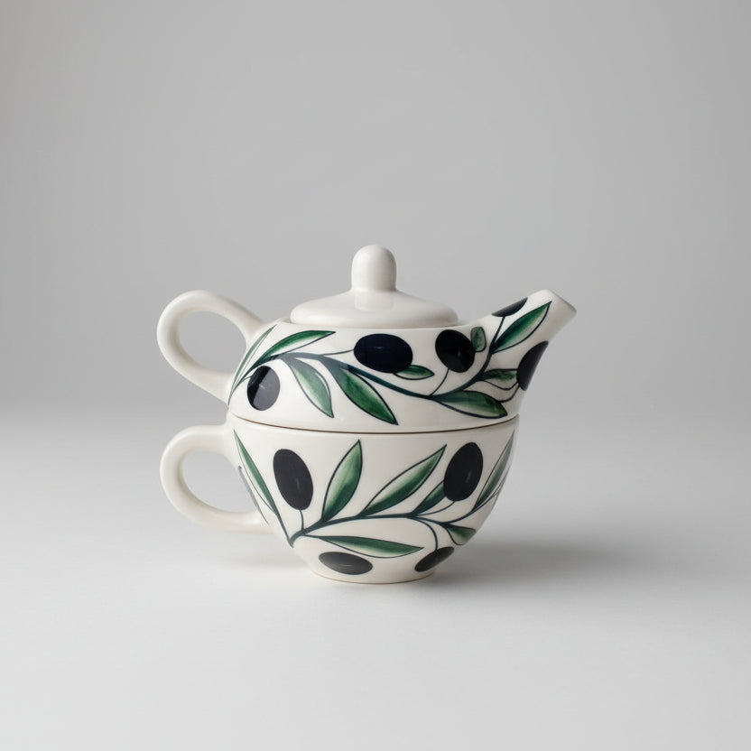 Olive Teapot & Cup Set