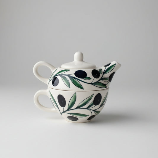 Olive Teapot & Cup Set