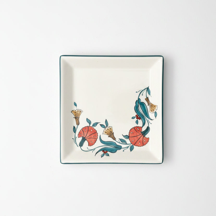 Iznik Square Ceramic Plate