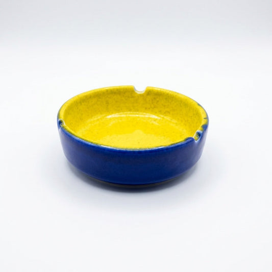 Blue & Yellow Ceramic Ashtray