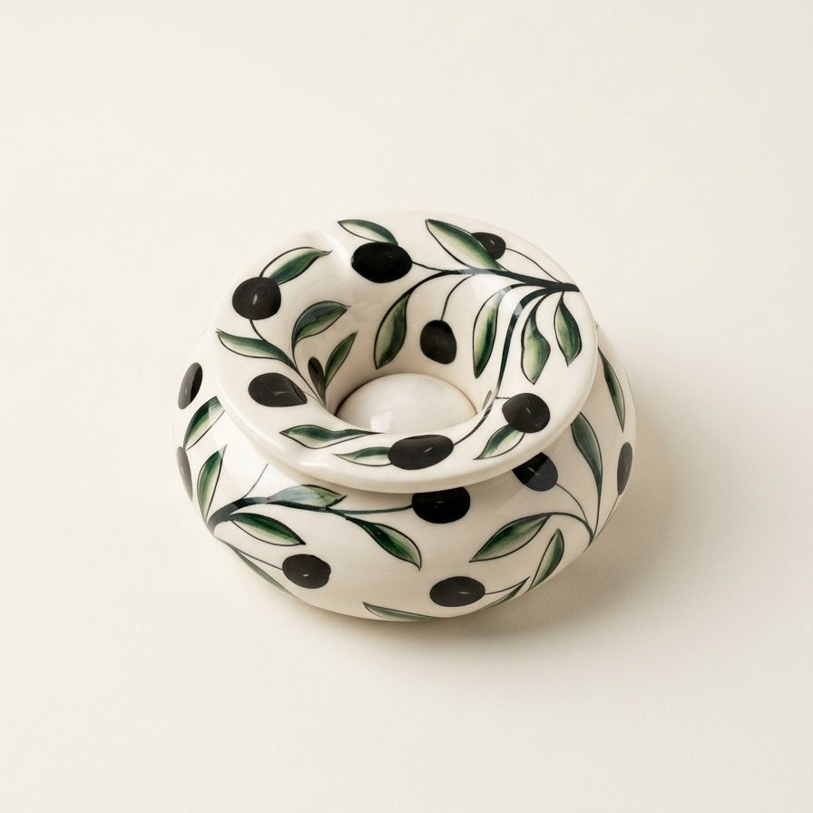 Elegant Ceramic Ashtray With Classical Olive