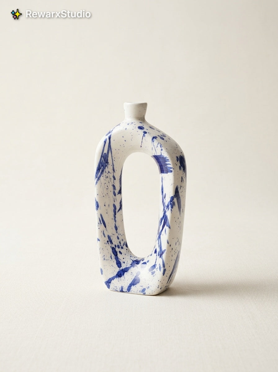 Modern Navy Splash Vase
