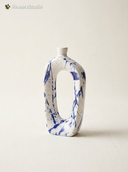 Modern Navy Splash Vase