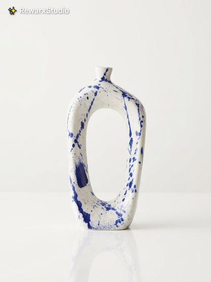 Modern Navy Splash Vase