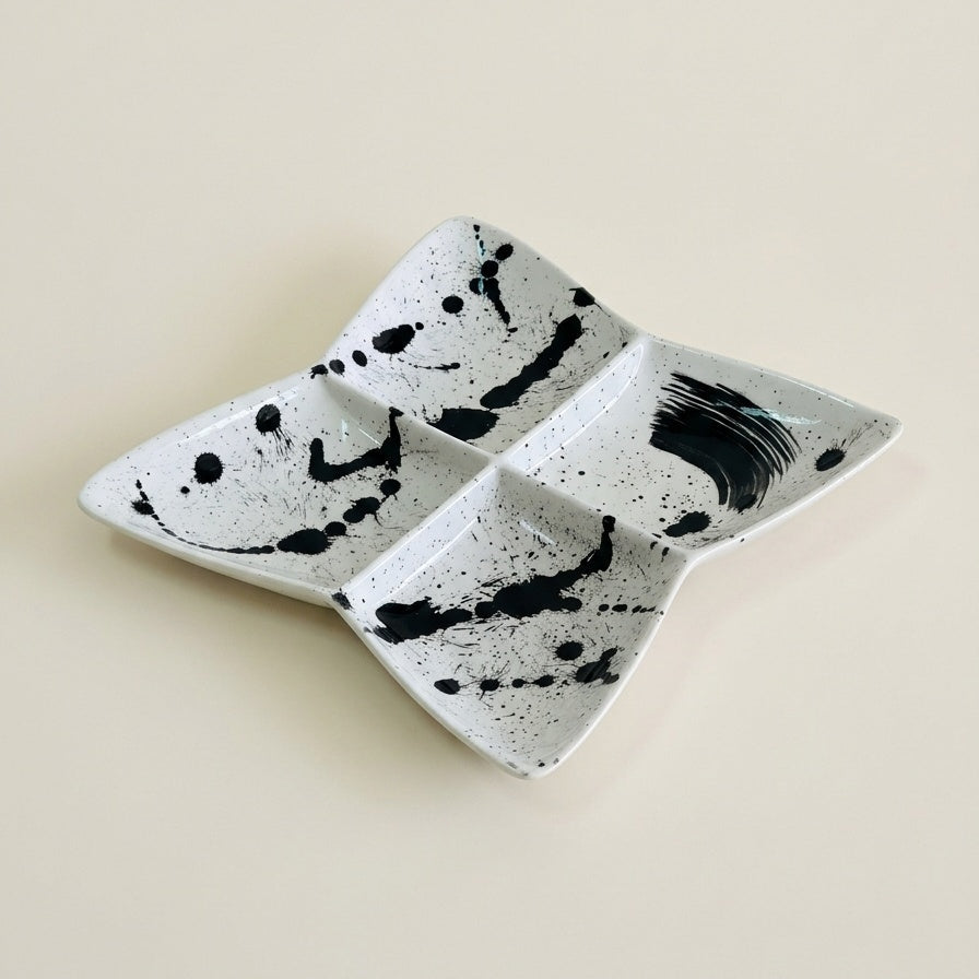Stoneware Nuts & Pickles Serving Plate Splash