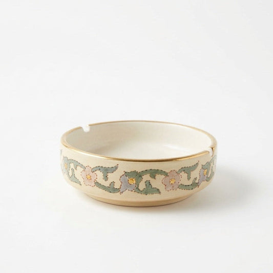 Floral Ashtray with gold