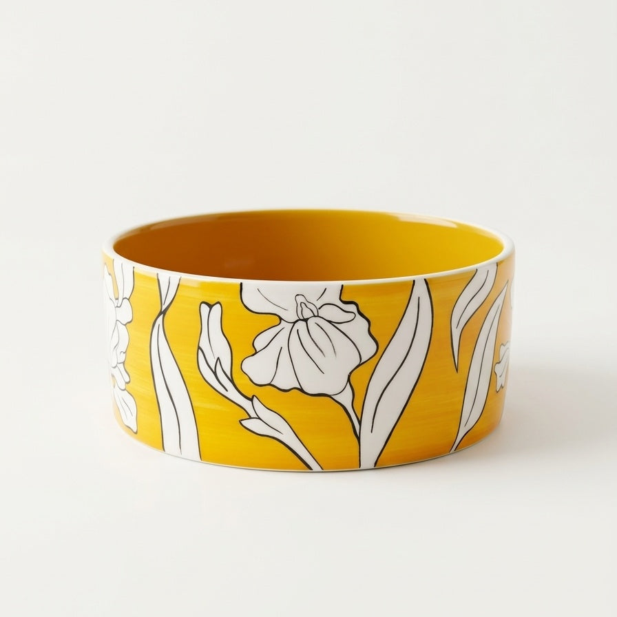 Small Mustard Yellow Iris Bowl