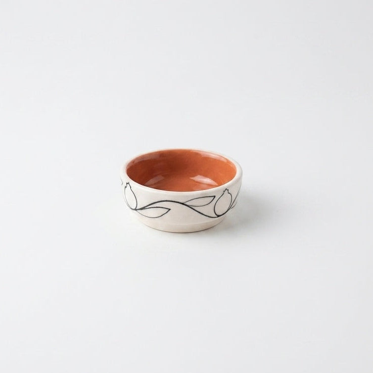 Sauce Dish With Outline Pomegranate