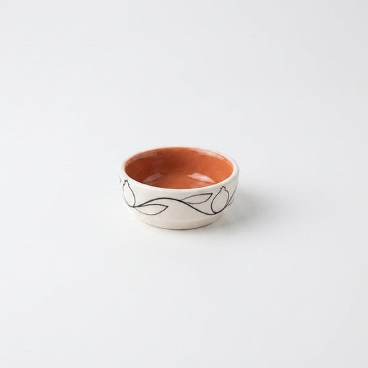 Sauce Dish With Outline Pomegranate