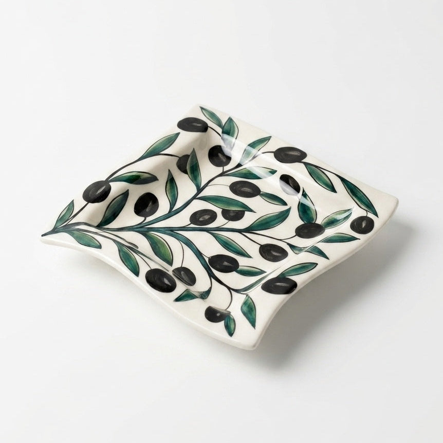 Wavy Square Olive Plate