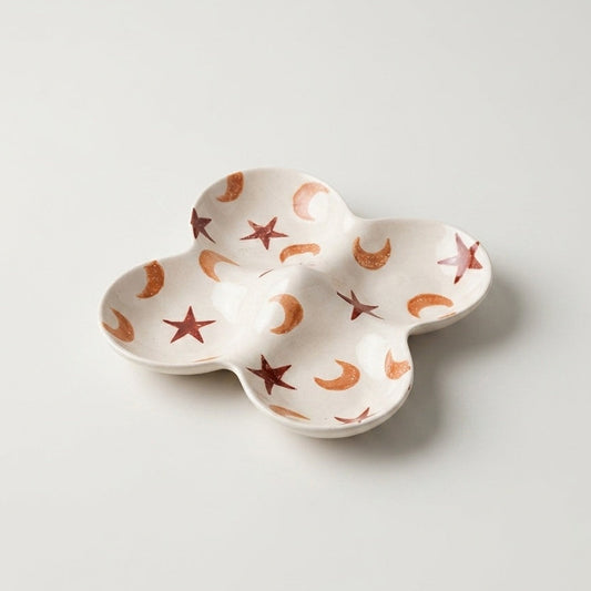 Rounded Plate With Moon & Star Design