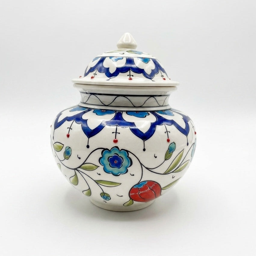 Floral Iznik Lidded Vase