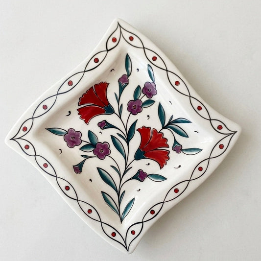 Wavy Square Iznik Plate