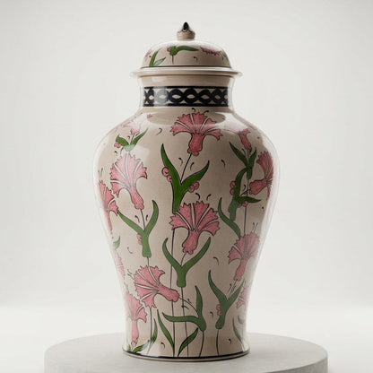 Iznik Ceramic Vase With Lid