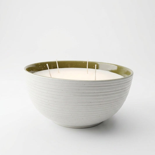 Large Ceramic Candle Bowl With For Wicks