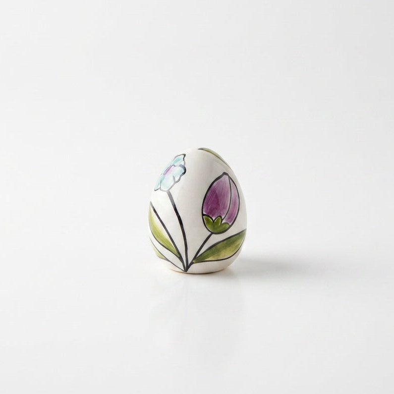 Small Spring Flower Ceramic Egg