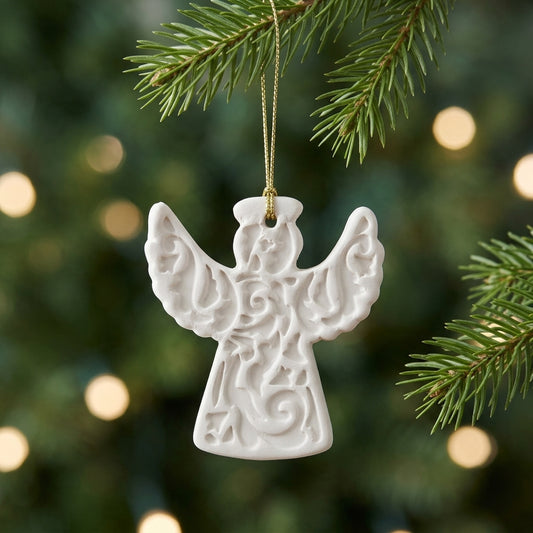 Angel Ornament in Matte White