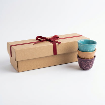 Set of 3 Arabic Calligraphy Engraved Coffee Cups