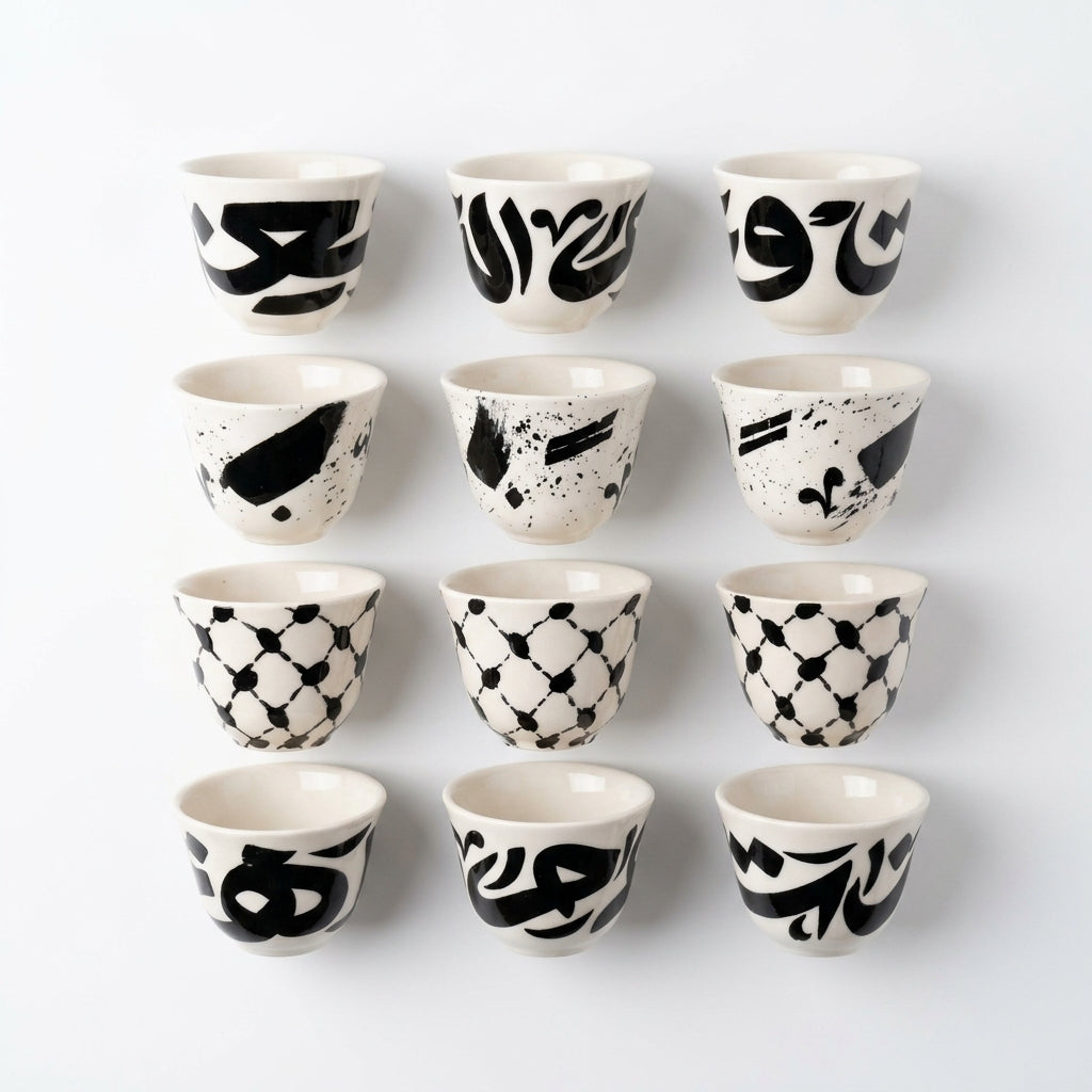 Set of 12 Mixed Arabic Coffee Cups