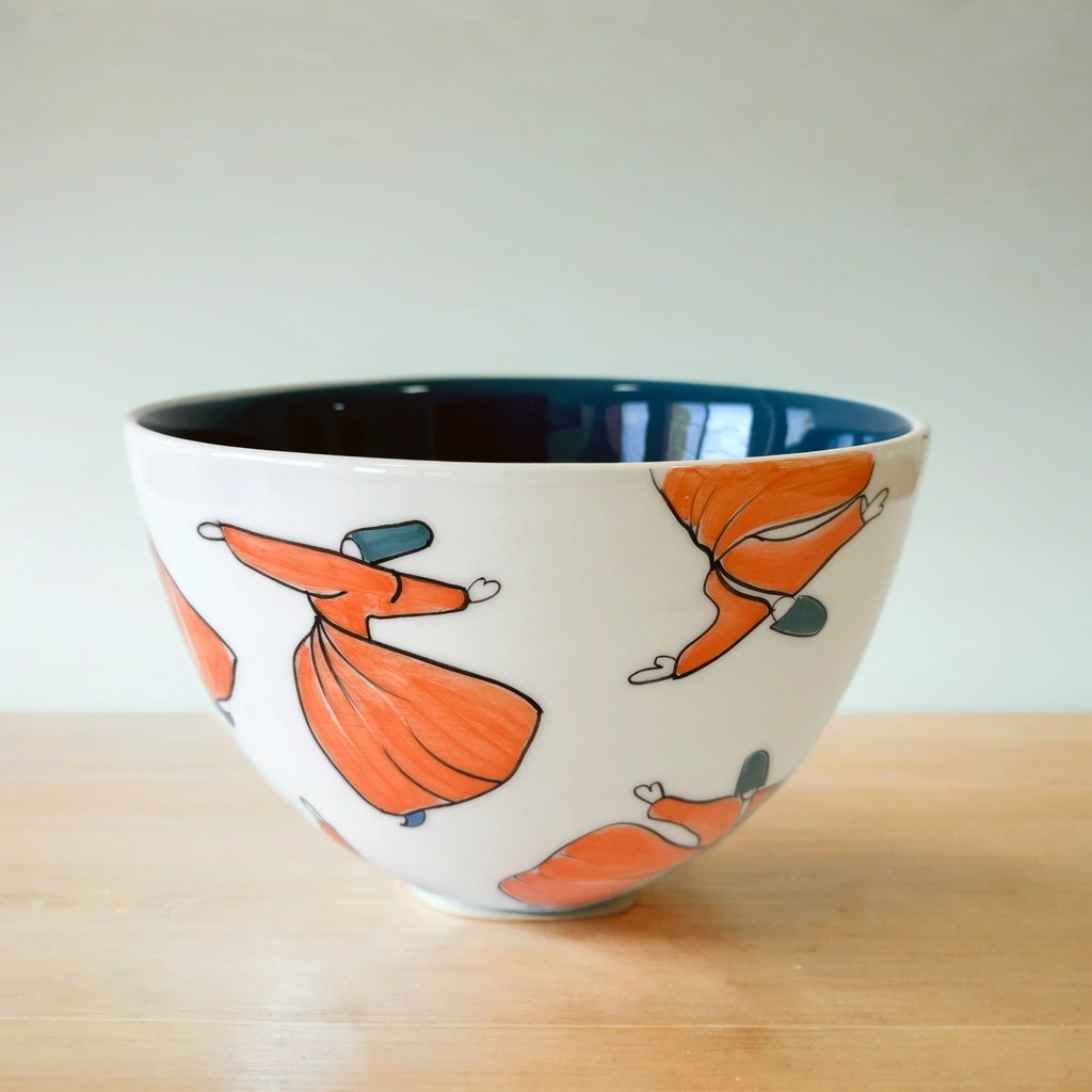 Dervish Cone Bowl in Orange