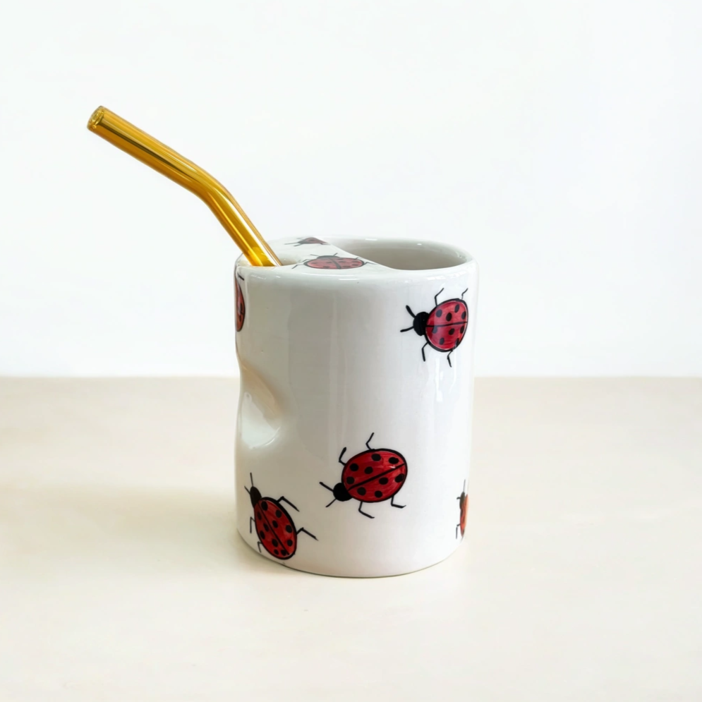 Ladybird To-Go Travel Cup with Glass Straw