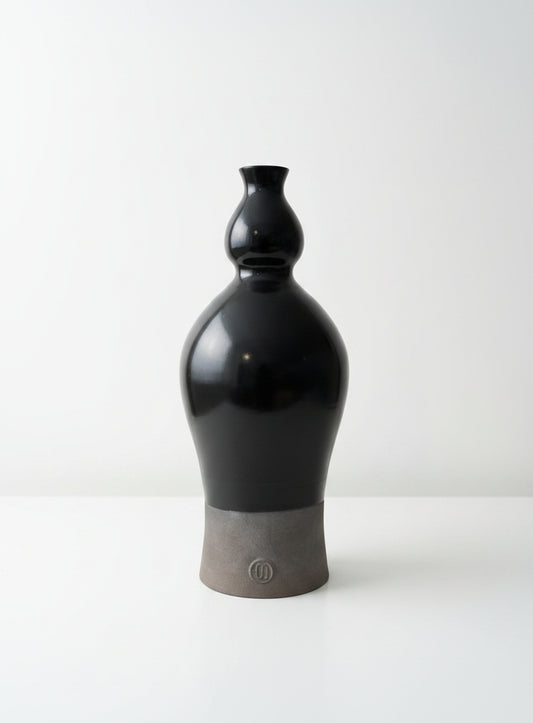Large Vase With Glaze In Black