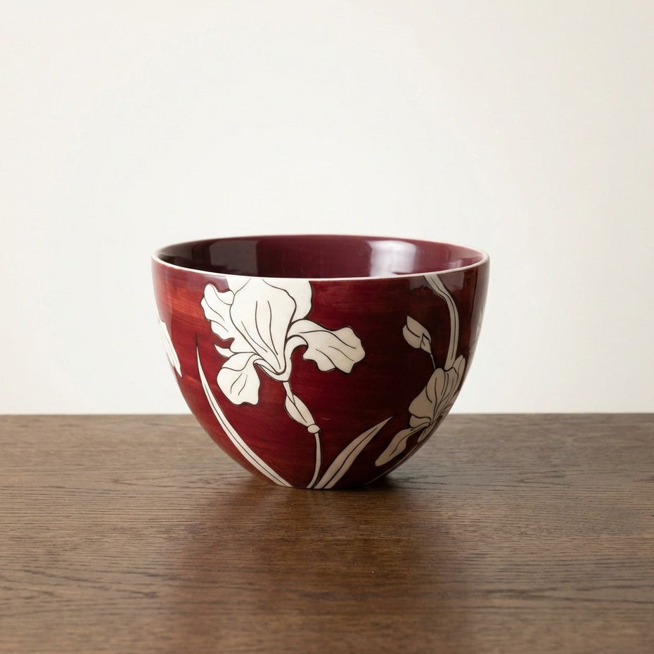 Maroon Iris Cone Bowl