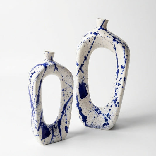 Modern Navy Splash Vase