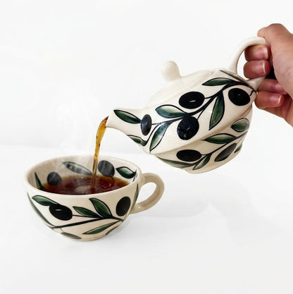 Olive Teapot & Cup Set