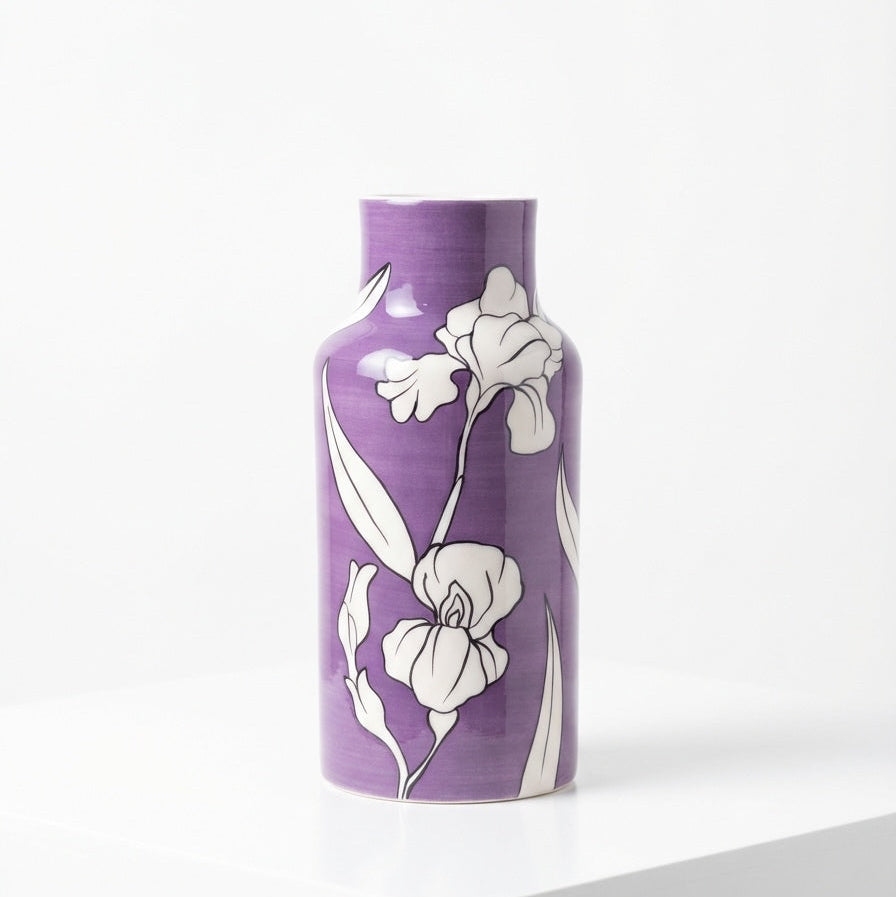 Iris Vase in Purple