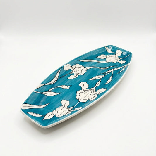 Blue Rectangular Iris Plate