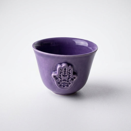 Hand of Fatima Coffee Cup in Purple